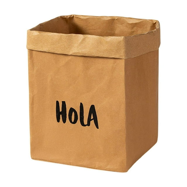 Sac de Rangement en Papier Kraft Lavable, Sac en Papier Naturel Épais et Imperméable avec Grande Capacité et Design Réutilisable pour Réfrigérateur, Cuisine, Pot de Plante, Rangement Cosmétique et Légumes