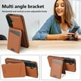 thumbnail image 4 of Allytechgroup 2 In 1 Wallet Case for Samsung Galaxy S21+ Plus, Detachable Cards Holder Compatible with Magsafe Anti-Scratch Bumper Shockproof Drop Protection Phone Case for Women Men, Brown, 4 of 10