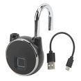 thumbnail image 1 of Fingerprint Padlock USB Charging Small Portable Zinc Alloy 303 Stainless Steel Smart Padlock for Home Dormitory, 1 of 5