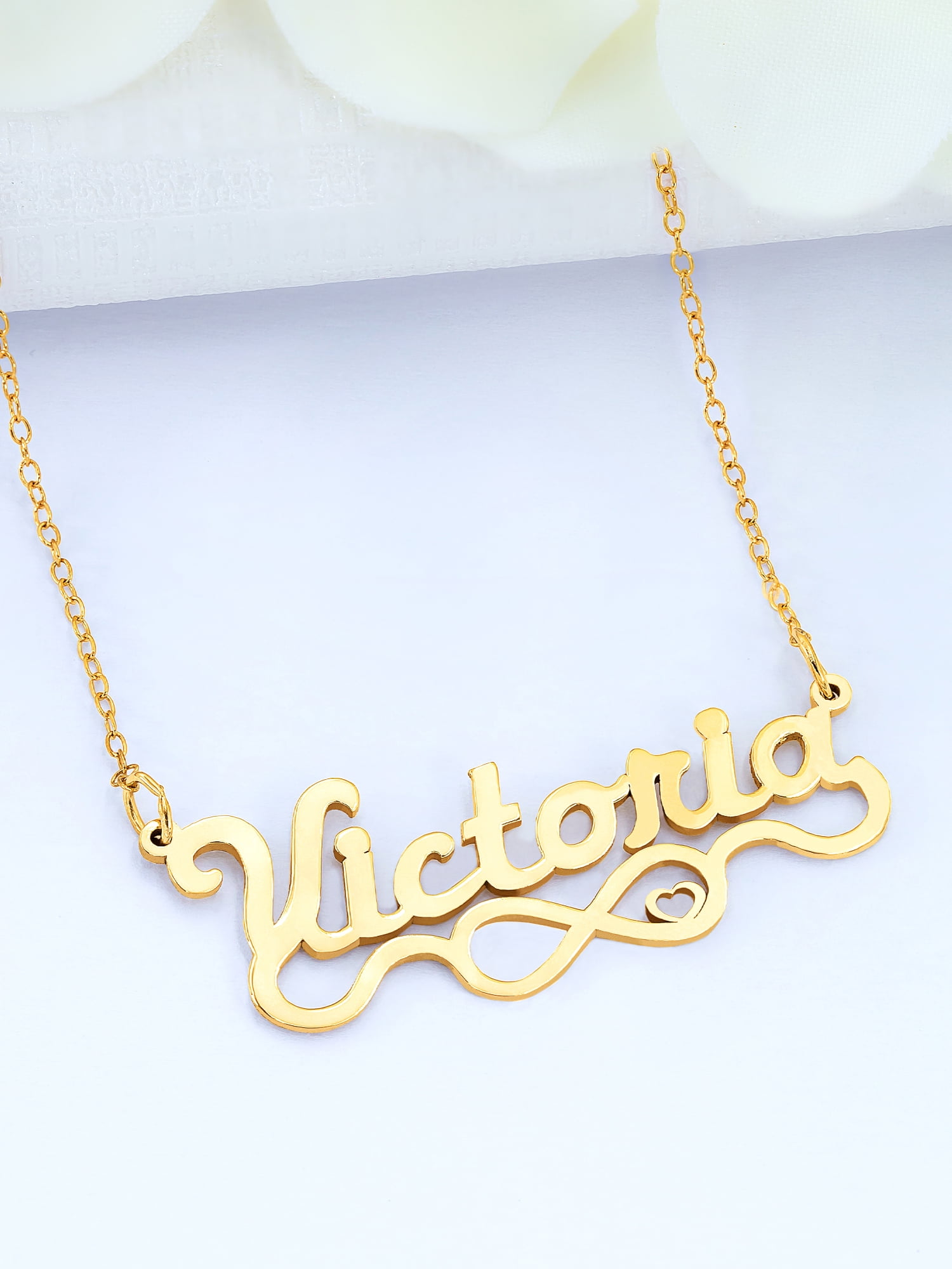 Personalized Script Name Necklace w/Infinity on Tail
