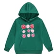 thumbnail image 4 of Girls Hooded Tracksuit 2PC Kids Pullover Sweatshirt Heart Graphics Boys Hoodies Jogging Pants Set 2 Pieces Sweatsuit for Age 2-13 Years Outfits(140 8-9 Years,Green), 4 of 6