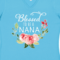 thumbnail image 4 of Inktastic Blessed to Be a Nana with Flowers Women's V-Neck T-Shirt, 4 of 5