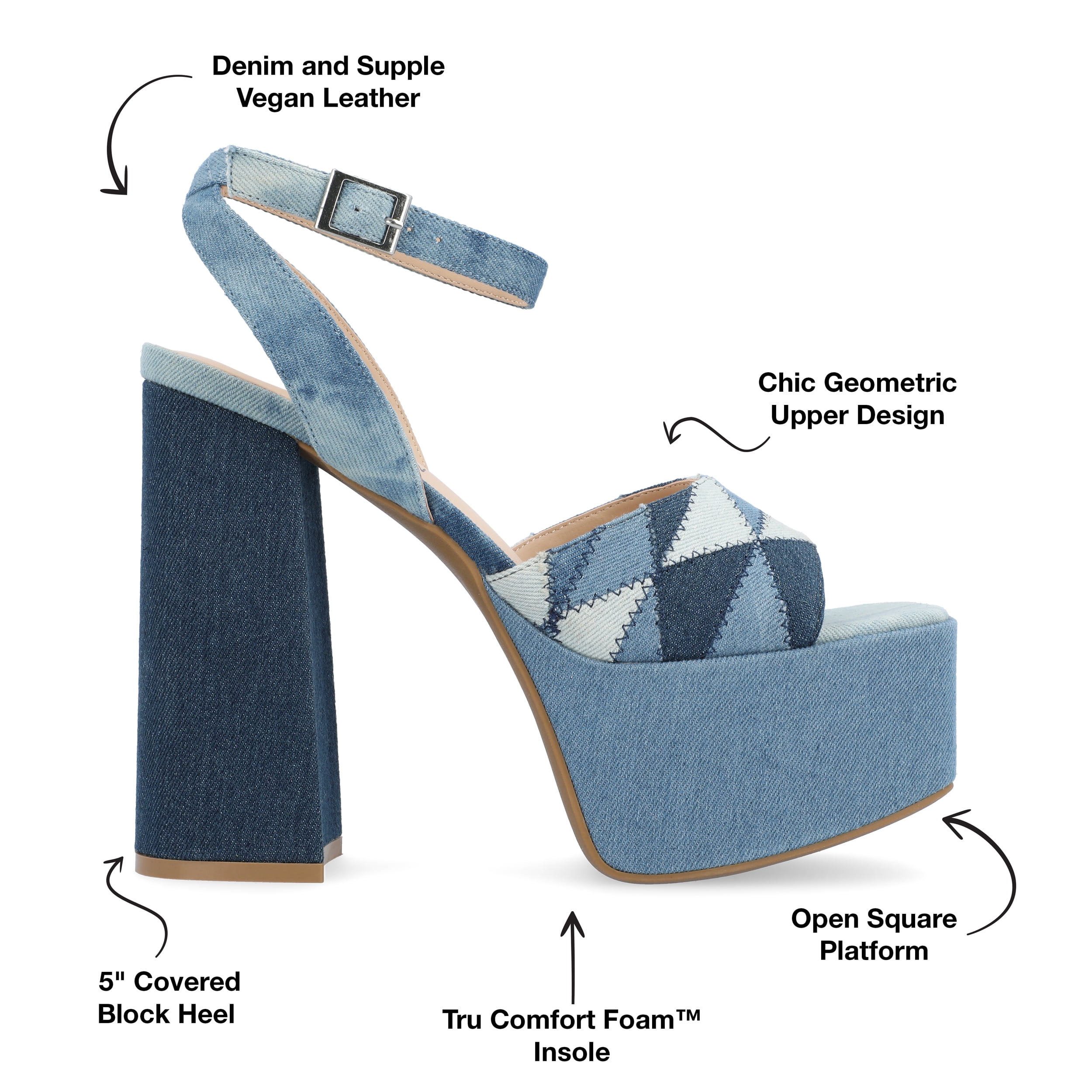Journee Womens Asherby High Heel Platform Sandals