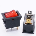 thumbnail image 4 of Jinsinto 10 pcs Rocker Toggle Switch Red Light Illuminated On/off Spst 3 Pin 2 Position Kcd1 Snap Ac 250v/10a 125v/12a Kcd1-2-101n, 4 of 4
