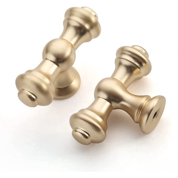 XH 10 Pack Brushed Brass Cabinet Knobs - Gold Dresser & Drawer Knobs for Kitchen Cabinet Hardware