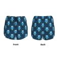 thumbnail image 3 of Yiaed Blue Owl Print Women's Running Shorts with Liner 3 Zipper Pockets Elastic Workout Athletic Gym Yoga Shorts-Large, 3 of 7
