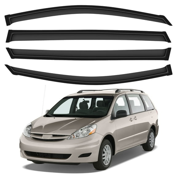 CCIYU Window Visors Side Window Deflector Window Deflector Sun Rain Guard 4Pc Set Replacement fit for 2004-2009 For Toyota Sienna