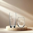 thumbnail image 3 of Mr. and Mrs. Etched Beer Glass and Stemless Wine Glass Combo (set of 2), 3 of 6