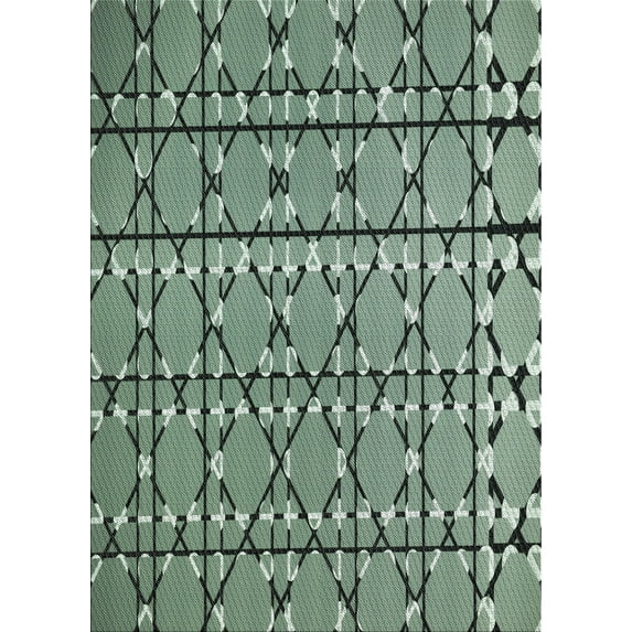 Ahgly Company Machine Washable Indoor Rectangle Transitional Medium Forest Green Area Rugs, 2' x 4'