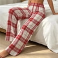 thumbnail image 4 of LUVDA Womens Plaid Pajama Pants Flannel Casual Stretch Wide Leg Pj Pants with Pockets Comfy Soft Lounge Sleepwear, 4 of 5