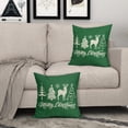 thumbnail image 3 of Green Merry Christmas Tree Deer Pillow Covers 20x20 Set of 2 Rustic Xmas Snowflakes Print Decorative Outdoor Pillowcases Winter Farmhouse Throw Cushion Case Decor for Couch Sofa Bed, 3 of 6