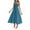 Blue, variant on Up to 65% Off! Fmbrln Womens Summer Adjustable Spaghetti Strap Dress Fashion Sleeveless Square Neck Smocked Patchwork Flowy Midi Dress Beach A Line Sundress