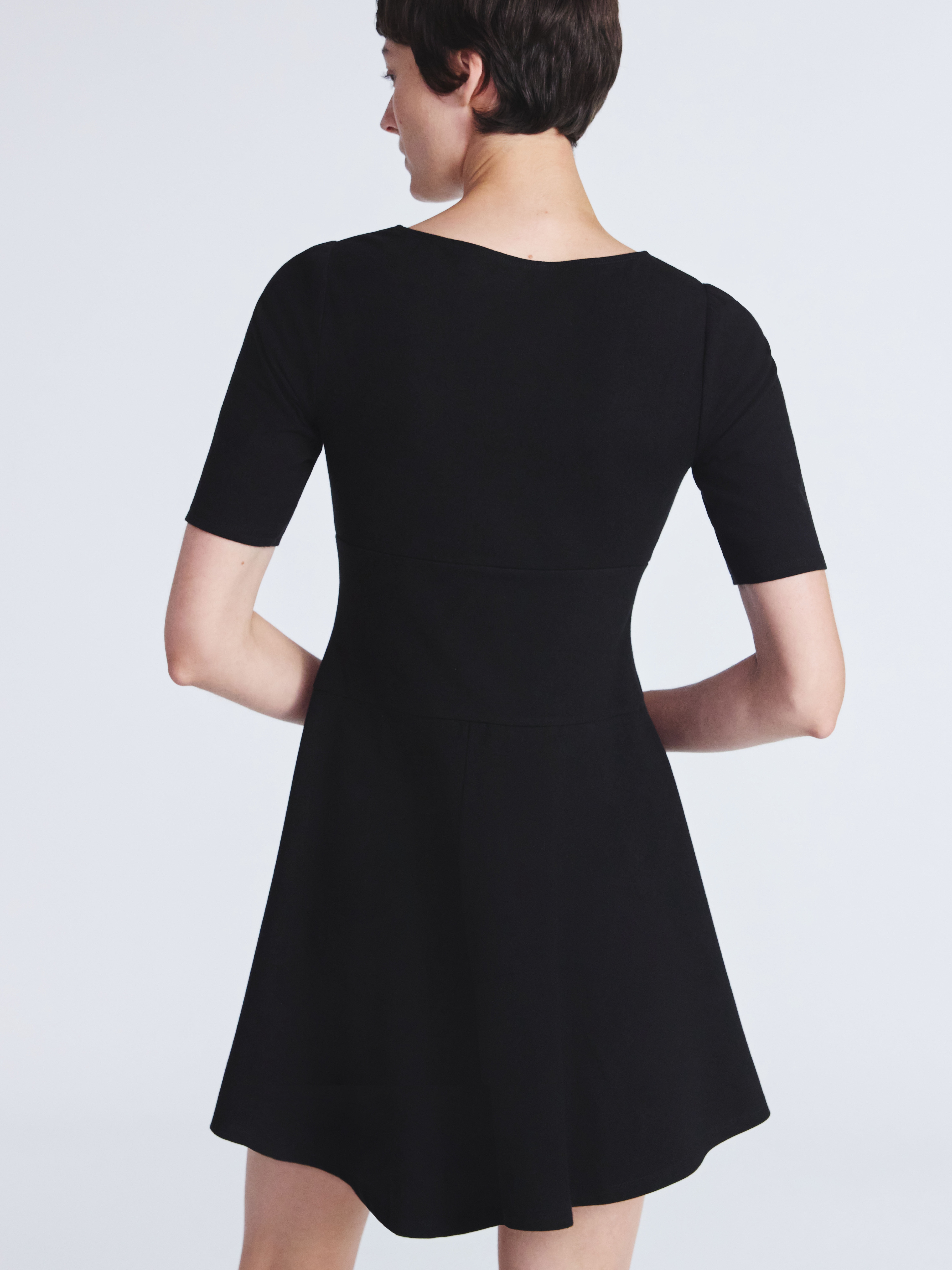 Scoop Women’s Knit Mini Skater Dress with Elbow Length Sleeves, Sizes XS-XXL