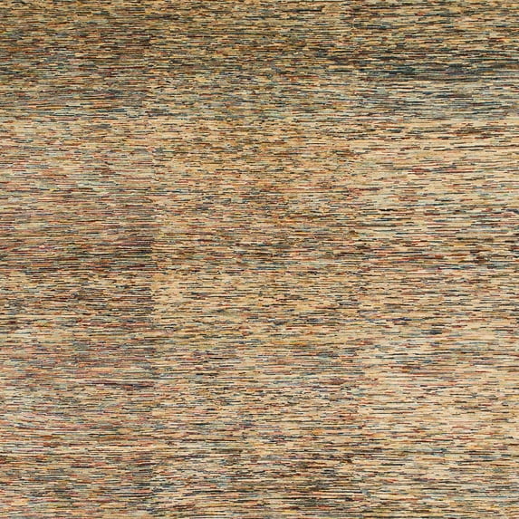 Ahgly Company Machine Washable Indoor Square Abstract Brown Sugar Brown Area Rugs, 5' Square