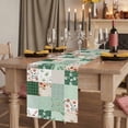 thumbnail image 2 of Table Runners 70 Inches Long Dress Scarves, Boho Spring Floral Farmhouse Coffee/Dining/Kitchen Table Decor, Holiday Table Runner, Retro Flowers Plants Patchwork Grid Green 13x70 Inch, 2 of 9