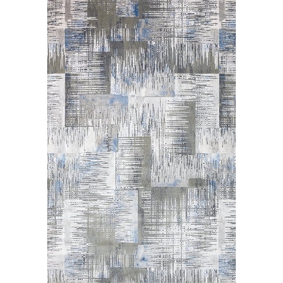 Blue Abstract Area Rugs for Living Room Washable Rugs Boho Moroccan Area Rug Soft Neutral Geometric Bohemian Carpet Distressed Indoor Rug for Bedroom Dining Room Office Foldable Nonslip Rug