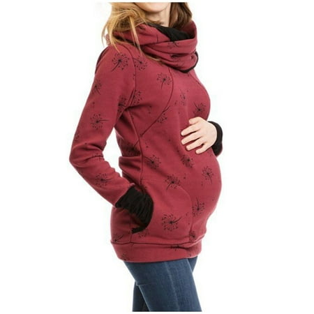 

Women Hoodie Long Sleeve Sweatershirt Maternity Breastfeeding Nursing Jumper Top