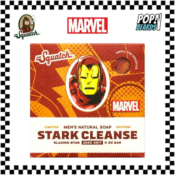 Dr. Squatch Natural Bar Soap Stark Cleanse (Iron Man) for Men, 5 oz