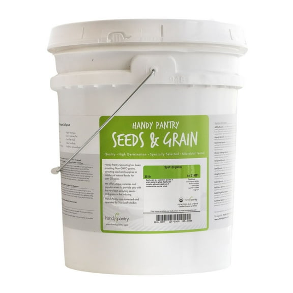 Handy Pantry Organic Spelt Grass Seeds, 35 lbs - High Germination Rate, Non-GMO