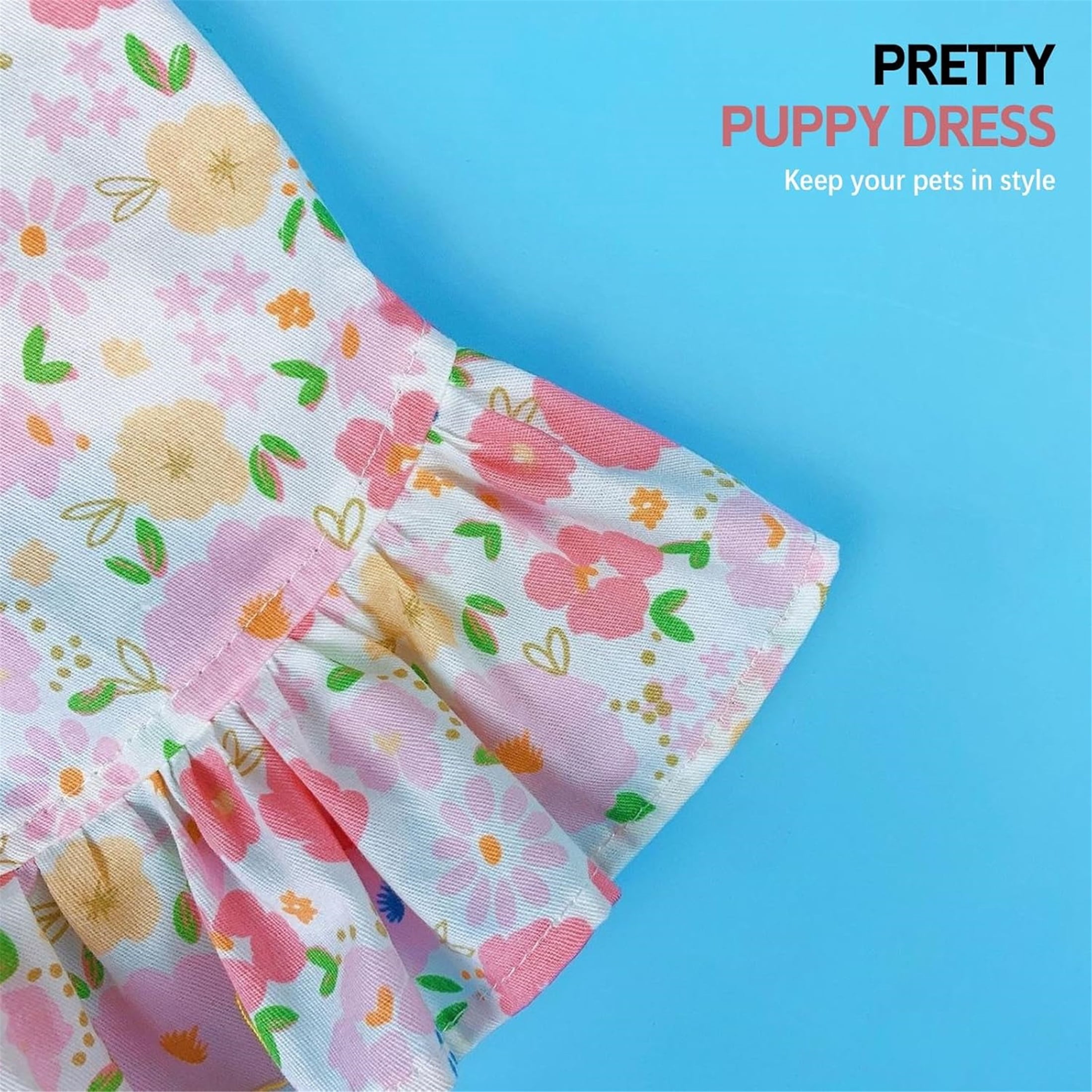 HQREA Dog Dresses for Large Dogs Girl Summer Floral Wedding Princess Costume for Female Dogs