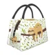 thumbnail image 3 of Bolsa de almuerzo con aislamiento térmico con bonito patrón de perezoso para mujer, lonchera reutilizable con diseño de animal perezoso kawaii, caja de almacenamiento para comida de viaje, 3 of 5