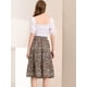 thumbnail image 5 of Falda Midi Para Mujer Allegra K Faldas Con Gradas Casuales Con Cintura Elástica Y Una Línea Marrón XL, 5 of 6