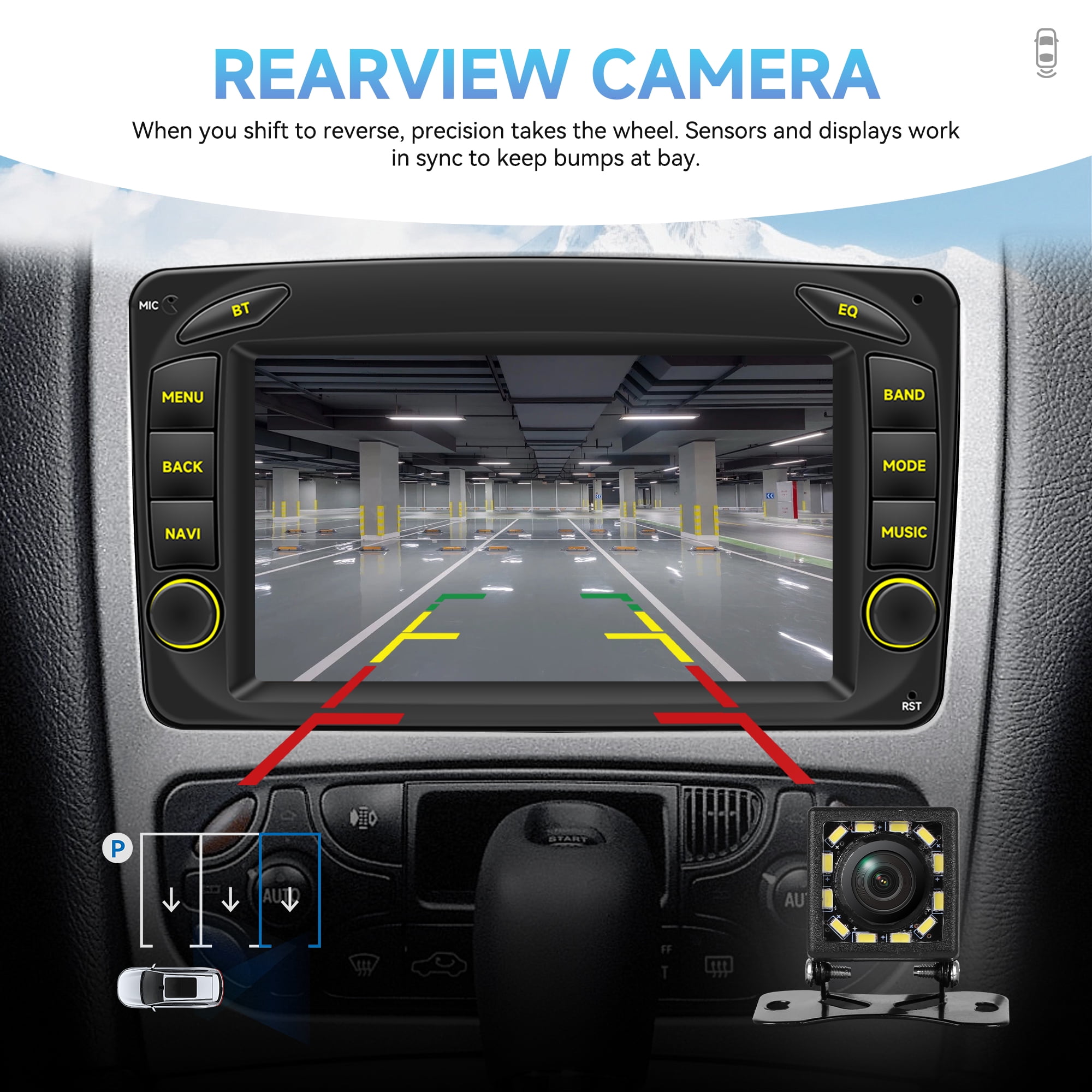 Woudy Apple CarPlay Car Stereo Radio Android 15 for Mercedes Benz C-Class W203 2005-2007