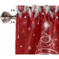 thumbnail image 5 of Red Christmas Kitchen Curtains and Valances Set, Rod Pocket Curtains Tier Farmhouse Window Curtains 24 Inch Length, Pine Trees Silver Leaves Snowflake Ball 3 Piece Kitchen Curtains Set, 5 of 6