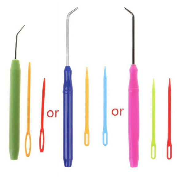 Colored Ergonomic Hooks Plastic Needle Sweater Scarf Clothing Knitting DIY Tool for Beginners