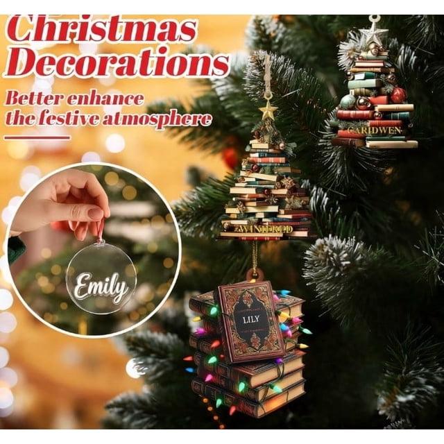 Adornos Navideños Brillantes | Decoración Festiva de Invierno para Árboles, Repisas y Mesas | Diseños Reutilizables | Materiales Resistentes a La Decoloración | Paquete de 1