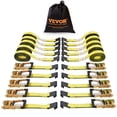 thumbnail image 1 of VEVOR Sangles d'Attache à Cliquet (10pk), 10000 lb Résistance à la Rupture, Cliquet Sans Fin avec 10 Attaches Premium 2 Pouces x 30 Pieds Robustes, Raccords à Ressort pour Déplacer Sécuriser la Cargaison, Appareils, Moto, 1 of 9