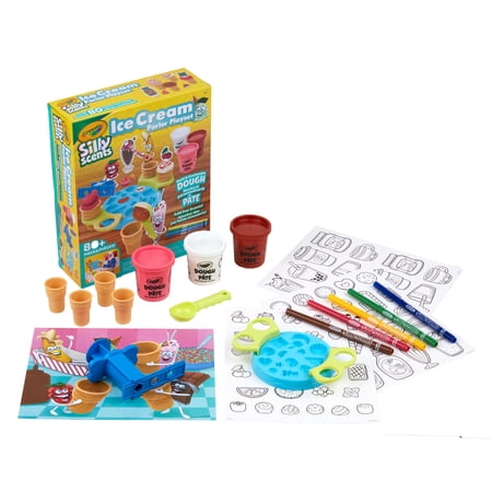 Crayola Silly Scents Ice Cream Toy, Kids Modeling Dough, Play Food Toy with Scented Markers, Gifts 4+