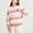 Pink, variant on Girls Black & White Striped Sweater, Long Sleeve Crewneck Knit Top, Soft Polyester Casual Loose Fit for Everyday Play & School,Size 7-8 T