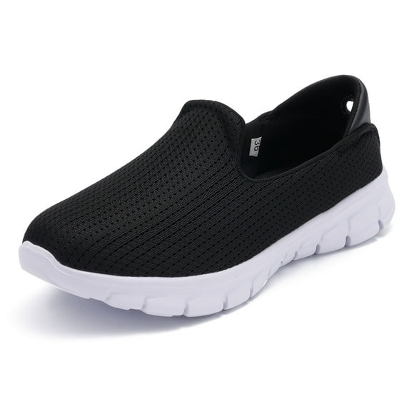 Rotosw Shoes for Women Slip On Mesh Loafers Sports Flats Shoes Comfortable Casual Sneakers Black 5.5