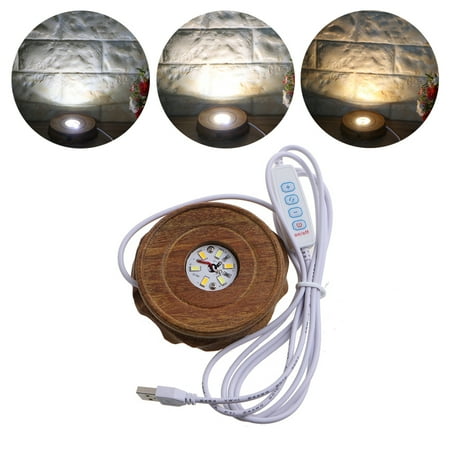 

GENEMA Wooden LED Display Stand 3D Nightlight Round Base for Crystal Glass Ball for Home Decorations Birthday Gifts