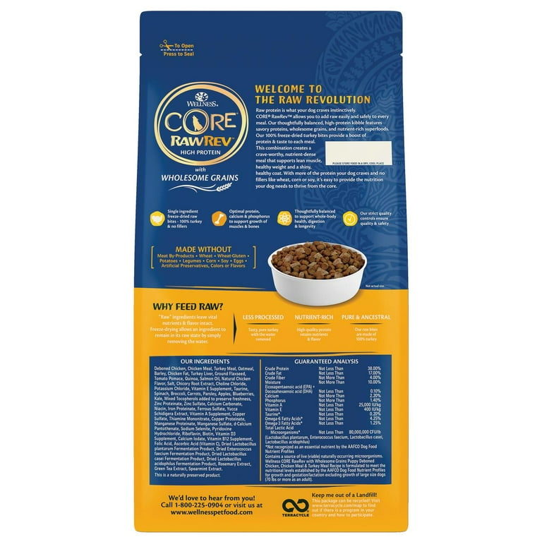 Wellness CORE RawRev Wholesome Grains Puppy Recipe 4 Pound Bag