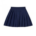 thumbnail image 5 of ZToonmas Girls 4 Piece Back to School Preppy Uniform Outfit Set for 3-15 Years Teens Ruffle Puff Short Sleeve Lapel Shirt and Pleated Skirt with Bow Tie and Crest Badge, 5 of 9