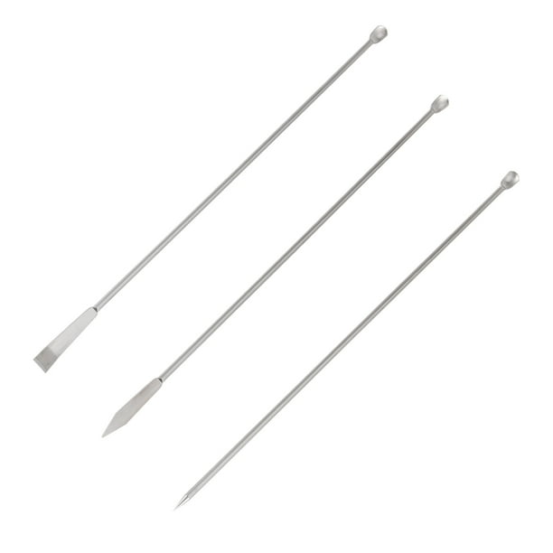 3pcs Stainless Steel Micro Laboratory Spoons Reagent Sampling Spoon