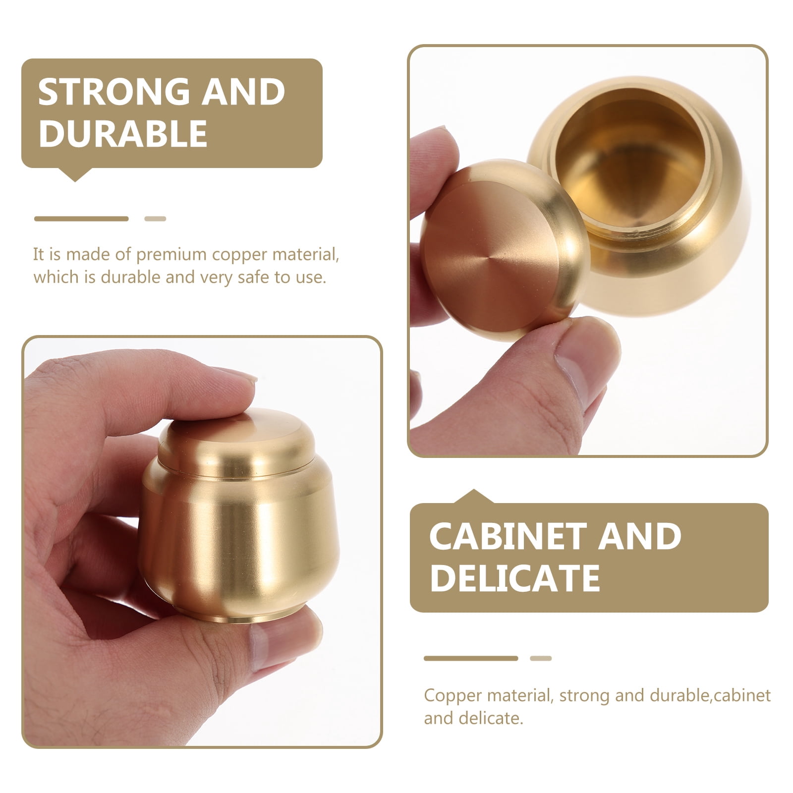 Set of 3 Human Urn Small Containers for Ashes Baby Urns Commemorate Pet Copper