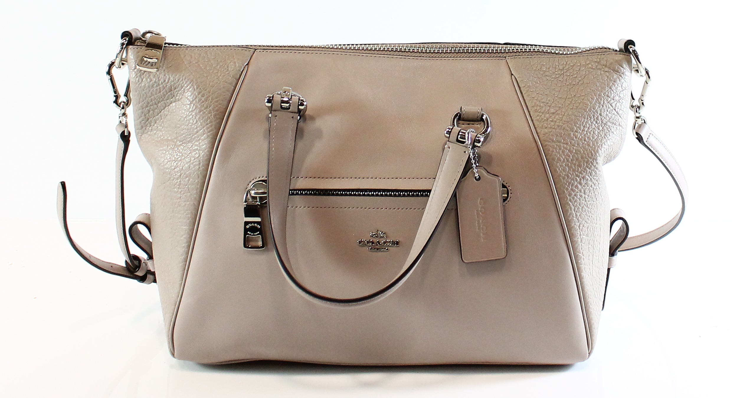 gray satchel purse