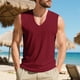 thumbnail image 1 of Camiseta sin mangas con cuello en V para hombre, color liso, informal, con cuello en V, para vacaciones, entrenamiento, camiseta sin mangas, blusa de poliéster para hombre, 1 of 9