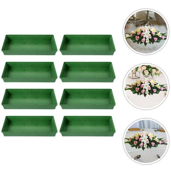 WASHWEPE Flower Foam Trays Green Plastic 8Pcs Stable Support