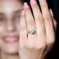 thumbnail image 5 of Rosec Jewels Certified Moissanite Engagement Ring Set with Bands , Wedding Set of 3 - D-VS1 Quality, 14K Yellow Gold, US 12.50, 5 of 9