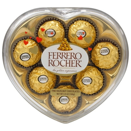 Ferrero Rocher Fine Hazelnut Milk Chocolate, 8 Count, Chocolate Valentine's Day Candy Gift Box, Perfect Valentine's Day Gift, 3.5 oz