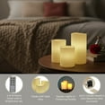 thumbnail image 6 of Lavish Home 3-Piece Battery Operated Candles Set - LED Flameless Candles Battery Operated with Remote (White), 6 of 9