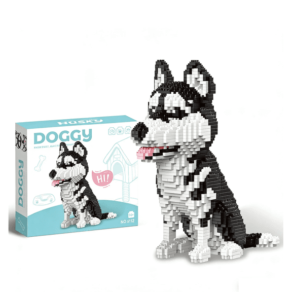 Micro Mini Husky Dog Building Blocks Set Micro 3D Animal Building Blocks for Age 14  Fun Gift & Educational Toy for Dog Pet Lovers