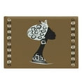 thumbnail image 1 of African Cutting Board, Female Head Silhouette Headscarf Geometric Framework, Decorative Tempered Glass Cutting and Serving Board, Large Size, Brown White Black, by Ambesonne, 1 of 1