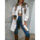 thumbnail image 2 of Chaqueta de mujer de manga larga con cuello vuelto y botones de una sola fila, abrigo a cuadros de retazos de lana, cuadros albaricoque L, 2 of 6