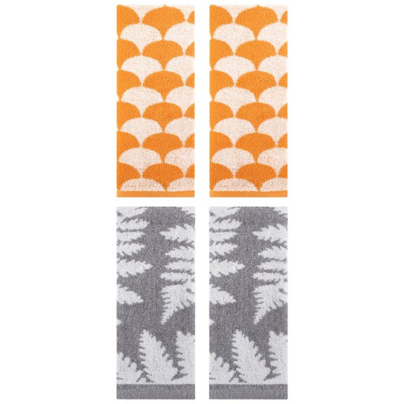 Unique Bargains Geometric Hand Towel 13" x 29" Orange/Blue