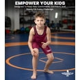 thumbnail image 4 of Exxact Sports Plain Youth Wrestling Singlet For Boys, Premium Powerlifting Singlet, Kids Wrestling Singlets For Training - (Maroon, YM), 4 of 7